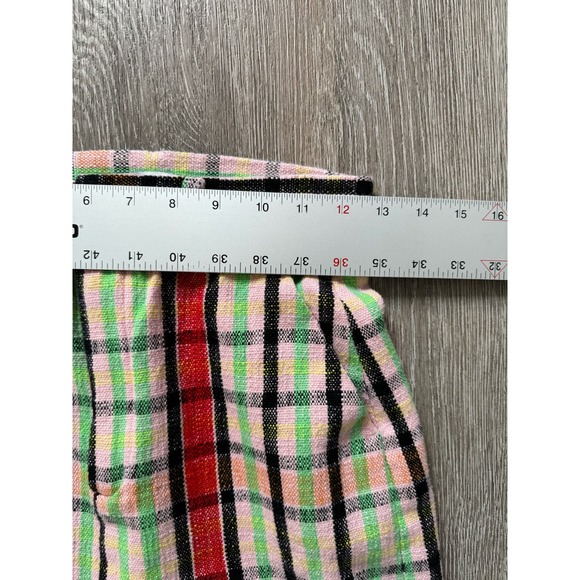 Zara EUC Structure Midi Tweed Checked Skirt Pencil Size S Pink Green - Picture 12 of 14